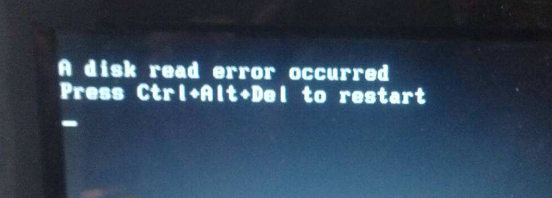Win7开机出现英文A disk read error occurred解决方案(磁盘修复).png